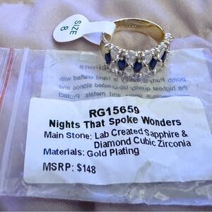 Nights That Spoke Wonders Gold Ring with Blue and Silver Accents